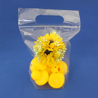 【マチ有チャック付き袋】丸万 持ち手付き チャックバッグガセットS 0.05mm厚 1箱（100枚入×10袋）