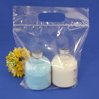 【マチ有チャック付き袋】丸万 持ち手付き チャックバッグガセットM 0.05mm厚 1箱（100枚入×10袋）