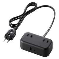 電源タップ USBタップ 1m コンセント 2個口 USB-C×1 A×1 雷ガード 黒 T-U04-2210BK エレコム 1個