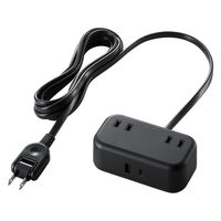 電源タップ USBタップ 2m コンセント 2個口 USB-C×1 A×1 雷ガード 黒 T-U04-2220BK エレコム 1個