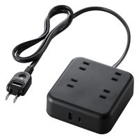 電源タップ USBタップ 1m コンセント 4個口 USB-C×1 A×1 雷ガード 黒 T-U04-4210BK エレコム 1個