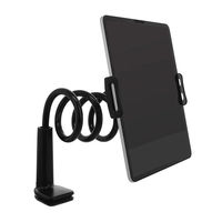 オウルテック スマートフォン、タブレットPC用フレキシブルアームスタンド ブラック OWL-ARMSTD04-BK 1セット（5個入）（直送品）