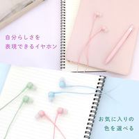 オウルテック 可愛いデザインのマイク付きでハンズフリー通話対応ステレオイヤホン パウダーブルー OWL-EPMC04-BL 1個