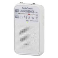 オーム電機 2バンドPラジオ P133 ホワイト 03-7241 1個