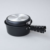 YAMAZEN 鍋(大・小)、フライパン(大・小)、取っ手のアウトドアクッカー5点 OCS-4 1セット(5点セット)（直送品）