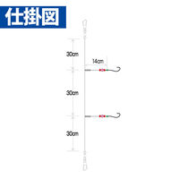 ハヤブサ HB NB369-15-5 投匠カレイ 胴突式 2本鈎2セット　1パック（直送品）