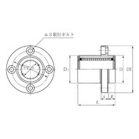 オザック精工 リニアベアリング丸フランジ(ボス位置)内径16mm外径28mm全長37mm LFB16-UU 1個（直送品）