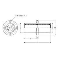 オザック精工 リニアベアリング丸フランジ(センター)内径6mm外径12mm全長35mm LFDC6-UU 1個（直送品）