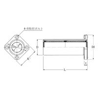 オザック精工 リニアベアリング角フランジ内径13mm外径23mm全長60mm LFDK13-UU 1個（直送品）