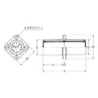 オザック精工 リニアベアリング角フランジ(センター)内径25mm外径40mm全長112mm LFDKC25-UU 1個（直送品）