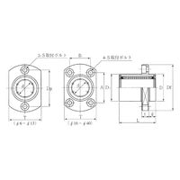 オザック精工 リニアベアリング丸フランジ(アルミケース)内径35mm外径72mm全長158mm LFW35-UU 1個（直送品）