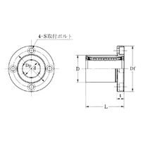 オザック精工 リニアベアリング丸フランジ内径30mm外径47mm全長64mm MLF30-UU 1個（直送品）
