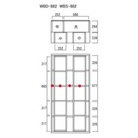 フナモコ スライド書棚 プロ 幅880×奥515×1800mm ホワイトウッド WBS-882 1台（直送品）
