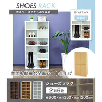 ネットフォース シューズラック 靴箱 2列6段 12人用 ナチュラル NF-SR0612-12-AW 1台（直送品）