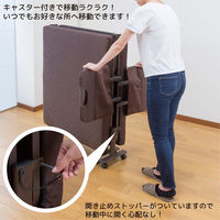 【軒先渡し】Sunharvest 手すり付き折りたたみベッド 完成品 ブラウン TS-100 BR 1台（直送品）