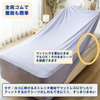 小栗 のびのびシーツ極厚 Sサイズ SAX MNS672590-76 1枚