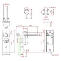 ジョー・プリンス竹下 Lー6ーSUSー60ーKD ステンレス差込栓錠 60mm 鍵違い 1060061302 1セット(5個)（直送品）