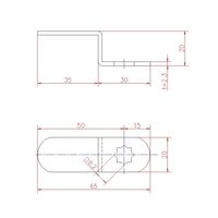 ジョー・プリンス竹下 Lー28ー8 止金 曲 50×20 1060280208 1セット(100個)（直送品）