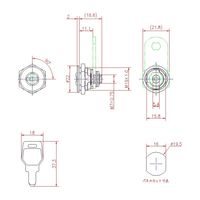 ジョー・プリンス竹下 Lー92ー3ーKD ディンプルロック L=11(止金ナシ)鍵違い 1060921403 1セット(10個)（直送品）