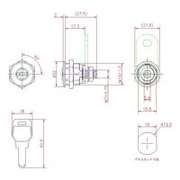 ジョー・プリンス竹下 Lー92ー1ーKA ディンプルロック L=17(止金ナシ)同一 800 1060922401 1セット(10個)（直送品）
