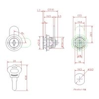 ジョー・プリンス竹下 Lー177ー2ーKD 薄型カムロック L=16 鍵違い 1061771102 1セット(10個)（直送品）