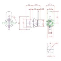 ジョー・プリンス竹下 Lー181A ダイカストT型カムロック 鍵ナシ 1061819100 1セット(20個)（直送品）