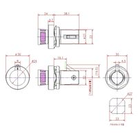 ジョー・プリンス竹下 Lー212ーD ミニダイヤル錠 Dタイプ(上向) 1062121160 1セット(10個)（直送品）