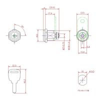 ジョー・プリンス竹下 Lー220ー2ーKA ディンプルロック L=17(止金ナシ)同一 7913 1062202102 1セット(5個)（直送品）