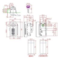 Lー346ーKA 引手付4桁式コンビネーションロック オートリセットタイプ 同一 S1000 1063462600 1セット(5個)（直送品）