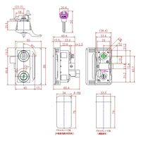 Lー306ーBKーKA 引手付シリンダー交換カムロックワンアクションタイプ黒色 同一 1063064600 1セット(5個)（直送品）