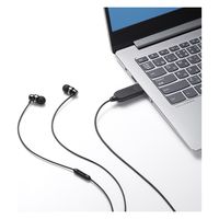 サンワサプライ USBイヤホンマイク MM-HSU21BK 1個（直送品）
