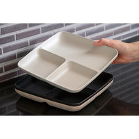 アイトー #0266034 抗菌ランチプレート クリーム 1枚（直送品）