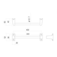 エスコ 400mm タオル掛け(ステンレス製) EA638LE-172 1セット(10個)（直送品）