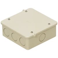 エスコ 大形四角アウトレットボックス(浅型/ノック付/ベージュ) EA947HB-71 1セット(5個)（直送品）