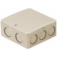 エスコ 中形四角アウトレットボックス(浅型/ノック付/ベージュ) EA947HB-1 1セット(10個)（直送品）