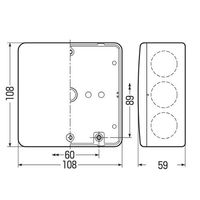 エスコ 中形四角アウトレットボックス(深型/ノック付/ベージュ) EA947HB-6 1セット(10個)（直送品）