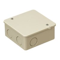 エスコ 中形四角アウトレットボックス(浅型/ノック付/ベージュ) EA947HB-61 1セット(10個)（直送品）