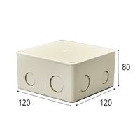 エスコ 120x120x 80mm プルボックス(正方形/ノック付) EA947HC-208 1セット(5個)（直送品）