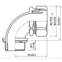 エスコ 1/2”xCTG 16 ボックスコネクター(アングル/厚鋼/ステンレス) EA947SG-104 1個（直送品）
