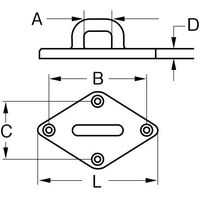 エスコ 82.5mm/19.3mm パッドアイ(ステンレス製) EA638GB-1 1セット(10個)（直送品）