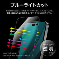 MSソリューションズ iPhone 14ProMax ガラスフィルム 全画面 ブルーライトカット LN-IL22FGB 1個（直送品）