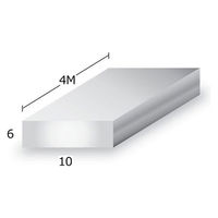 トレード アルミフラットバー　アルマイト付　ｔ６Ｘ１０Ｘ４ｍ　シルバー 085147 1本（直送品）