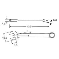 エスコ 7mm 片目片口スパナ(ロングサイズ) EA614BC-7 1セット(3丁:1丁×3本)（直送品）