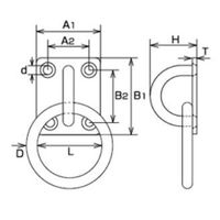 エスコ 34x40mm/φ40mm 座付丸かん(ステンレス製) EA638BF-6 1セット(5個)（直送品）