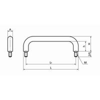 エスコ M5x11mm/100mm 雄ねじ取手(ステンレス製) EA948BJ-2 1セット(3個)（直送品）