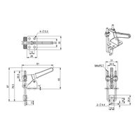 エスコ 225kg トグルクランプ(ラッチ型) EA639FA 1セット(3個)（直送品）
