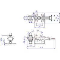 エスコ 20kg トグルクランプ EA639D 1セット(5個)（直送品）