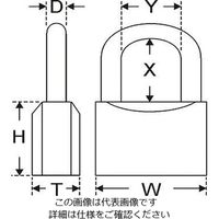 エスコ 30mm シリンダー南京錠(同一キー) EA983SG-43 1セット(5個)（直送品）