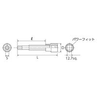 エスコ 1/2”DR/ 3/8”x76mm [HEX]ビットソケット EA618RX-105 1セット(4個)（直送品）