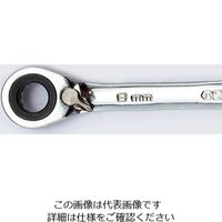 エスコ 19mm ラチェット片目片口スパナ EA684RB-19 1セット(3丁)（直送品）